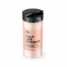 Glossy Clear Jar With Pink Salt High Angle Shot 6